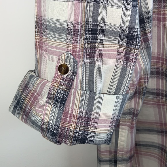 Carhartt Plaid Lavender Navy Blue And Beige Button Down Shirt Size XXL - Picture 5 of 9